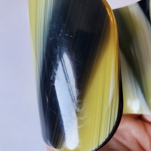 Tory Burch Limited Edition Logo Tortoise Shell Resin Bracelet Cuff Band - Picture 5 of 7